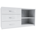 Komoda do salonu 110 cm 3 Szuflady + Półka Biała