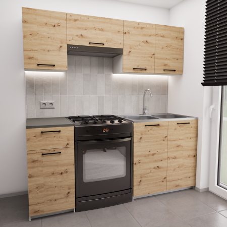 Zestaw mebli kuchennych 210x210 Almeria Dąb Artisan UC