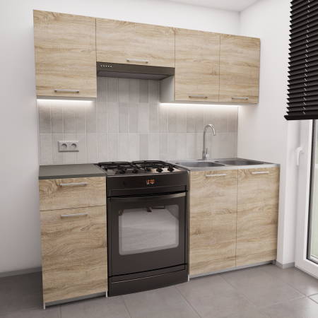 Zestaw mebli kuchennych 210x210 Almeria Sonoma UA