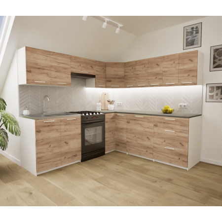 Zestaw mebli kuchennych 230x210 cm Korfu Dąb Craft UA