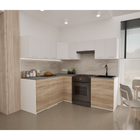 Zestaw mebli kuchennych 170x210 cm Marsylia Sonoma+Biały UA