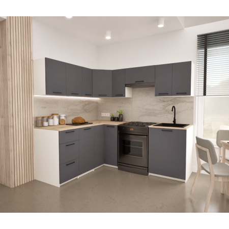 Zestaw mebli kuchennych 170x210 cm Marsylia Antracyt UC