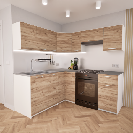 Zestaw mebli kuchennych 170x190 cm Nantes Dąb Craft UA