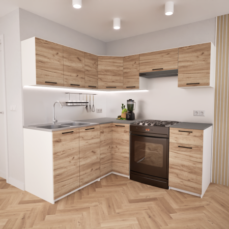Zestaw mebli kuchennych 170x190 cm Nantes Dąb Craft UC