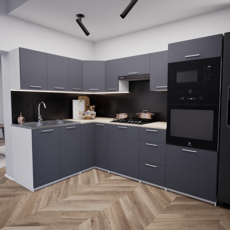 Zestaw mebli kuchennych 170x250 cm Petersburg Antracyt UA