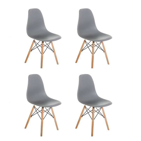 Zestaw 4x krzesło Milano Design DSW Skandynawskie Szare