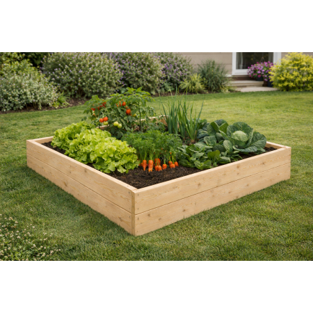 Drewniany Warzywniak / Inspekt 120x120x18 cm – Idealny do Twojego Ogrodu!